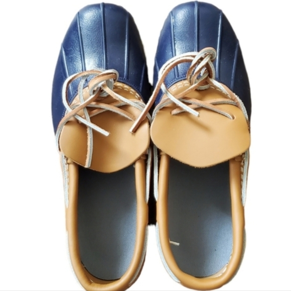 L.L Bean Navy Blue Tan Short Duck Boot 8 - Picture 6 of 8